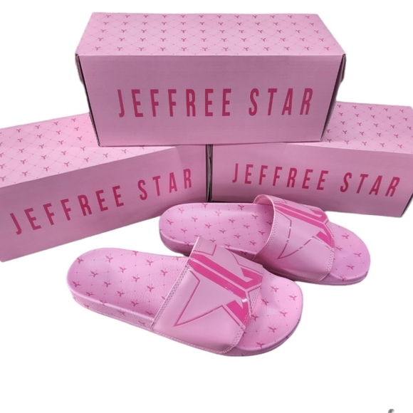 RARE Jeffree Star Pink Unisex Designer Slides 11, 12 Barbiecore Valentine - Picture 4 of 4